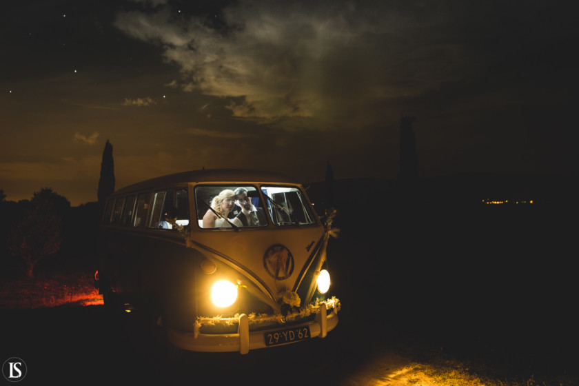 Photo de mariage de nuit