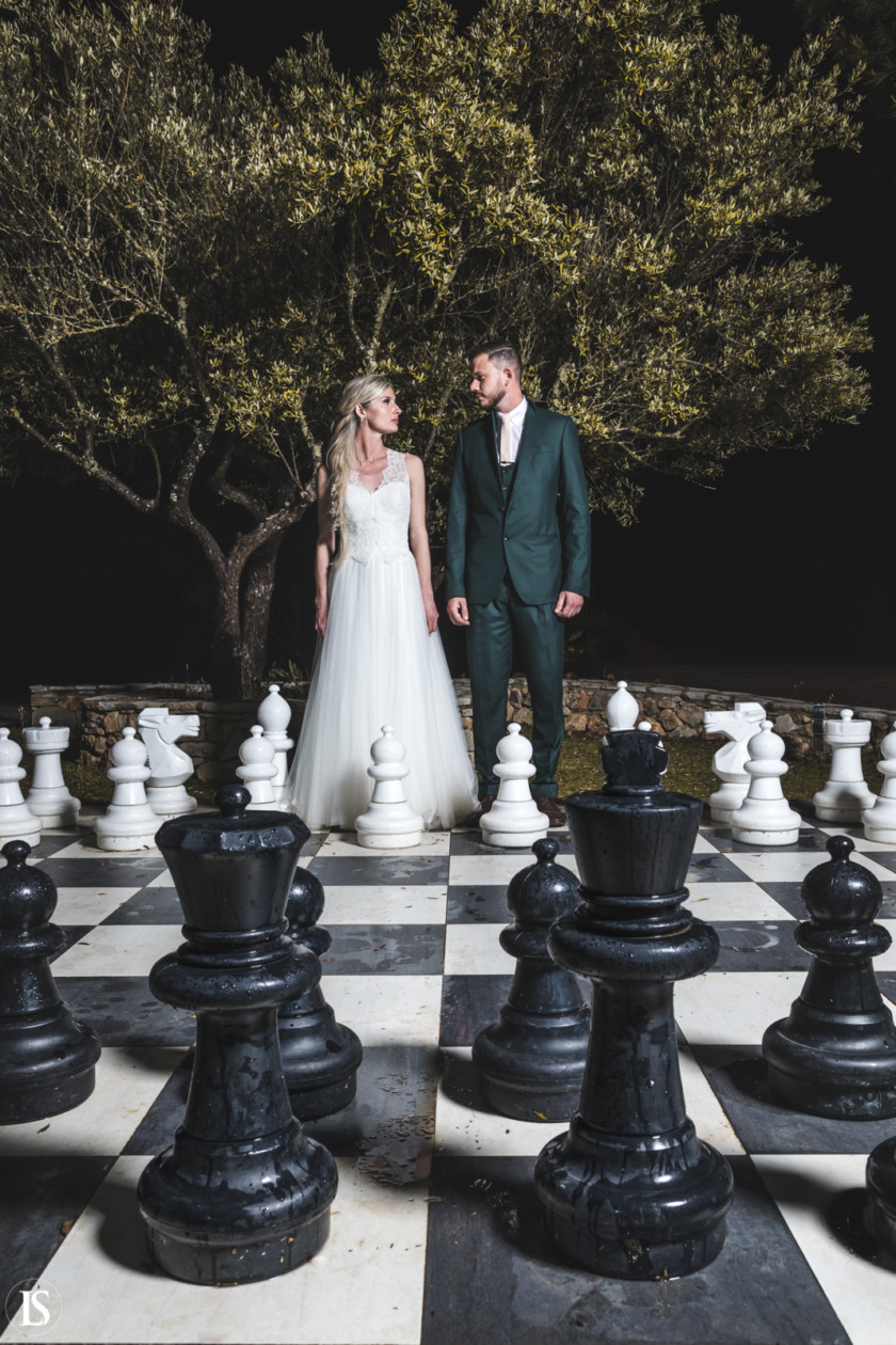 Photo mariage jeu échiquier