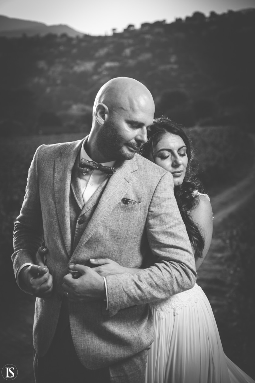 Photo de mariage en noir et blanc